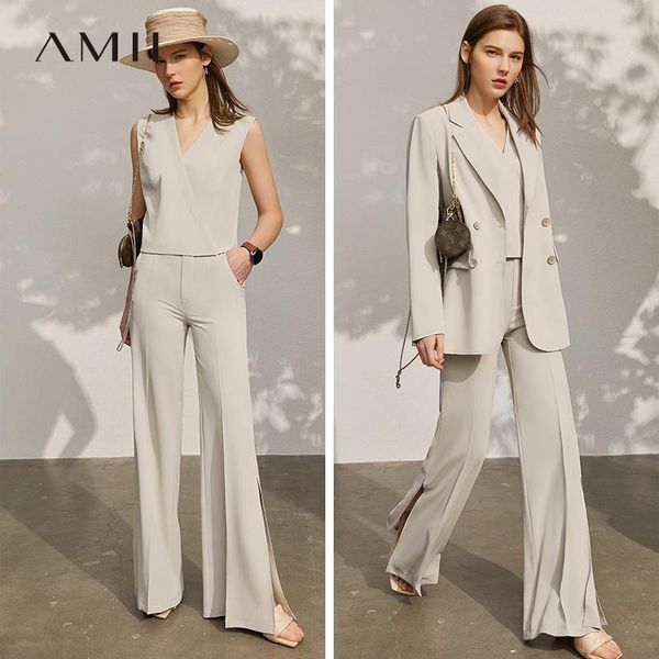 amii minimalism spring new women's suit set offical lady vneck tanks solid lapel blazer women high waist female pants 12140138, White
amii minimalism spring new women's suit set offical lady vneck tanks solid lapel blazer women high waist female pants 12140138, White