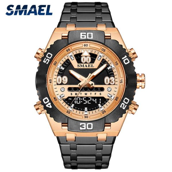 wristwatches smeal men sport watches digital double time chronograph watch mens led chronometre week display montre homme hour, Slivery;brown
wristwatches smeal men sport watches digital double time chronograph watch mens led chronometre week display montre homme hour, Slivery;brown