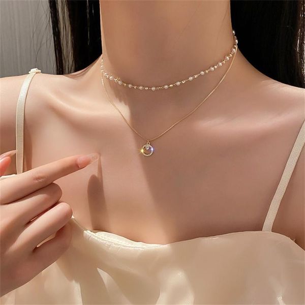 pendant necklaces xiya 2021 fashion pearl double-layer necklace clavicle chain retro temperament jewelry gift for women, Silver
pendant necklaces xiya 2021 fashion pearl double-layer necklace clavicle chain retro temperament jewelry gift for women, Silver