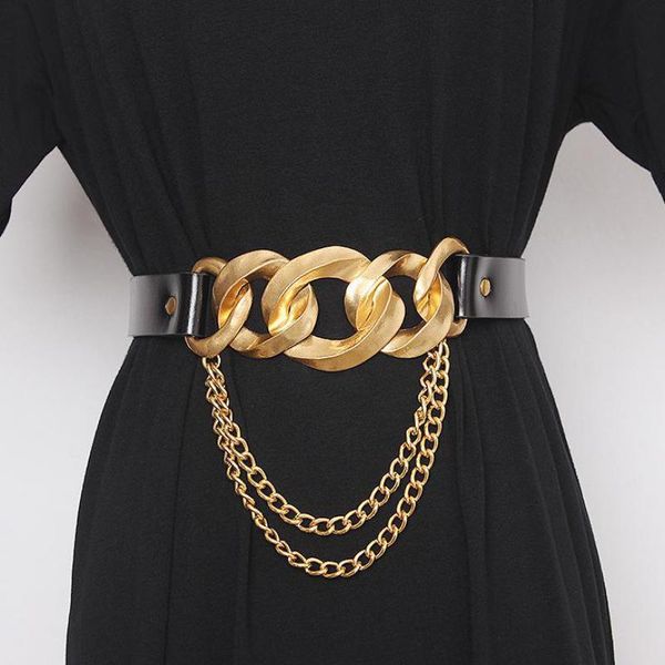 belts women belt thick chain genuine leather fashion woman for dress black white 2021, Black;brown
belts women belt thick chain genuine leather fashion woman for dress black white 2021, Black;brown