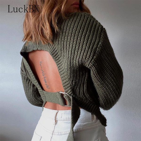 women's sweaters backlesss knitted sweater women clothing vintage long sleeve crop jumpers ladies buckle up pullover autumn streetw, White;black
women's sweaters backlesss knitted sweater women clothing vintage long sleeve crop jumpers ladies buckle up pullover autumn streetw, White;black