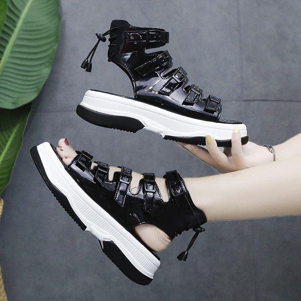 sandals summer ladies leaky toe platform shoes roman style fashion casual sandalias de las mujeres, Black
sandals summer ladies leaky toe platform shoes roman style fashion casual sandalias de las mujeres, Black