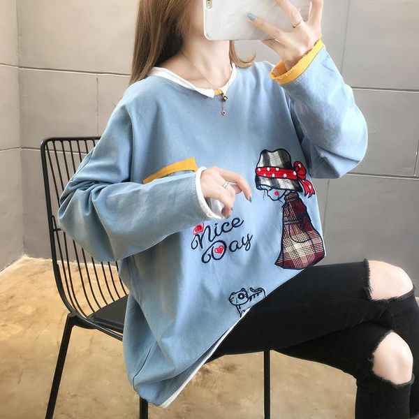 women's hoodies & sweatshirts cotton sweater embroidery plus size fashion contrast color slimming trend jacket, Black
women's hoodies & sweatshirts cotton sweater embroidery plus size fashion contrast color slimming trend jacket, Black