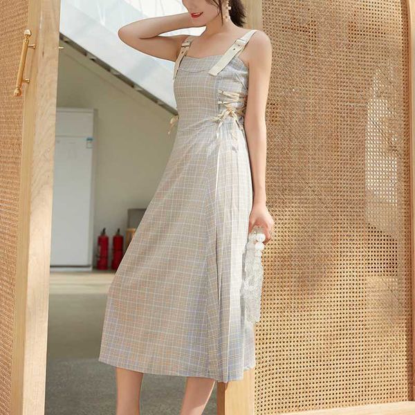 preppy style summer plaid silm waist temperament dresse fresh elegant camisole square collar fashion vestidos 210525, Black;gray
preppy style summer plaid silm waist temperament dresse fresh elegant camisole square collar fashion vestidos 210525, Black;gray