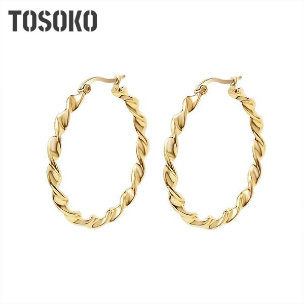 hoop & huggie tofflo stainless steel jewelry twisted wire large ring earrings women's fashion bsf130, Golden;silver
hoop & huggie tofflo stainless steel jewelry twisted wire large ring earrings women's fashion bsf130, Golden;silver
