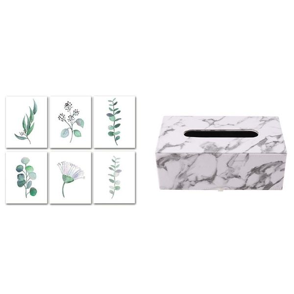 tissue boxes & napkins white marble pattern jewelry el paper box with 6pcs botanical canvas wall art, unframed eucalyptus leaves set
tissue boxes & napkins white marble pattern jewelry el paper box with 6pcs botanical canvas wall art, unframed eucalyptus leaves set