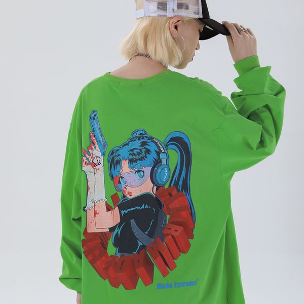 green gun girl tshirt long sleeve oversized women harajuku japanese cartoon shirts 2021 new trend lady clothing fall autumn cqjq, White
green gun girl tshirt long sleeve oversized women harajuku japanese cartoon shirts 2021 new trend lady clothing fall autumn cqjq, White