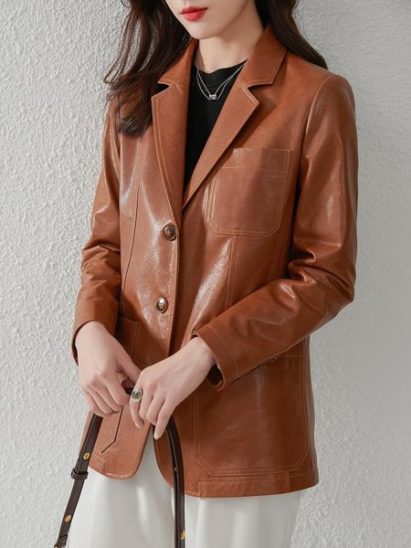 women's leather & faux 2021 spring autumn women jacket fashion elegant real sheepskin coat korean clothing chaquetas para mujer wpy2849, Black
women's leather & faux 2021 spring autumn women jacket fashion elegant real sheepskin coat korean clothing chaquetas para mujer wpy2849, Black