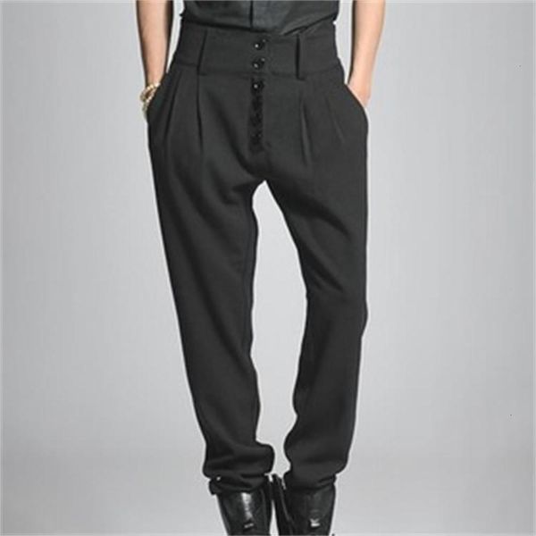 autumn and winter big korean new fashion men's casual harem breasted high waist handsome boot pants, Black
autumn and winter big korean new fashion men's casual harem breasted high waist handsome boot pants, Black