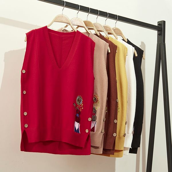 2021 loose sweater spring autumn womens vest knitted vest v neck joker knitted vest womens vests winter outerwear plus siz11264, Red
2021 loose sweater spring autumn womens vest knitted vest v neck joker knitted vest womens vests winter outerwear plus siz11264, Red