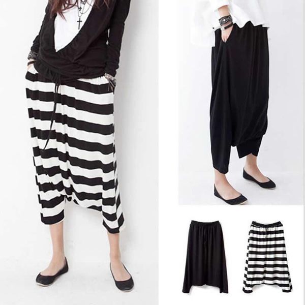 women's pants & capris women harem baggy boho gypsy hippie cross-pants wide leg striped print elastic dance trousers, Black;white
women's pants & capris women harem baggy boho gypsy hippie cross-pants wide leg striped print elastic dance trousers, Black;white