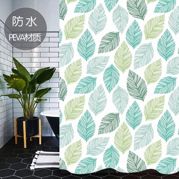 thicken washable shower curtain teal anti-mildew shower curtain waterproof plant douche gordijn bathroom decoration di50yl