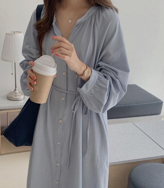 casual dresses superaen solid lace up retro loose v-neck shirring straight mid-calf for women, Black;gray
casual dresses superaen solid lace up retro loose v-neck shirring straight mid-calf for women, Black;gray