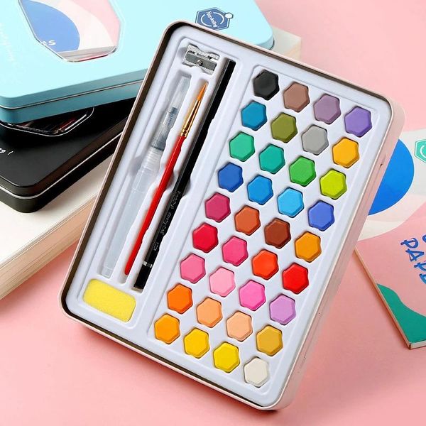 gift sets 36 colors solid watercolor paint set with wooden pole brush pen water watercolour gouache pigment painting school supplies
gift sets 36 colors solid watercolor paint set with wooden pole brush pen water watercolour gouache pigment painting school supplies