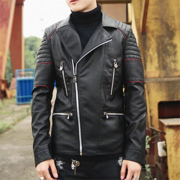 men's fur & faux 2021 european style male lapel multi zipper pure color jacket men casual pu leather, Black
men's fur & faux 2021 european style male lapel multi zipper pure color jacket men casual pu leather, Black