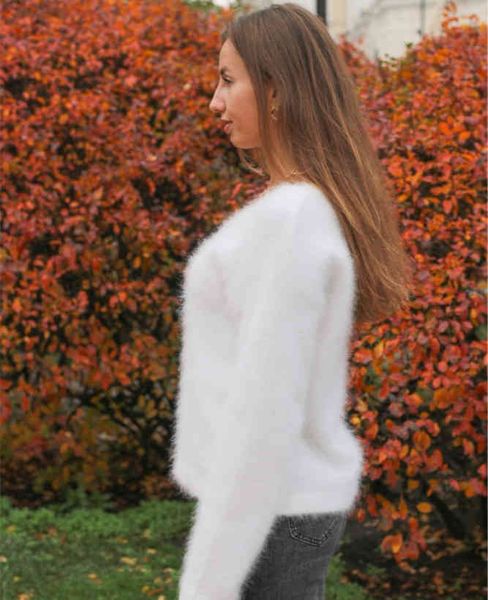 sweaters women ladies and pullovers pure 100% mink cashmere knitted pullover angora fluffy jns002 201128, White;black
sweaters women ladies and pullovers pure 100% mink cashmere knitted pullover angora fluffy jns002 201128, White;black