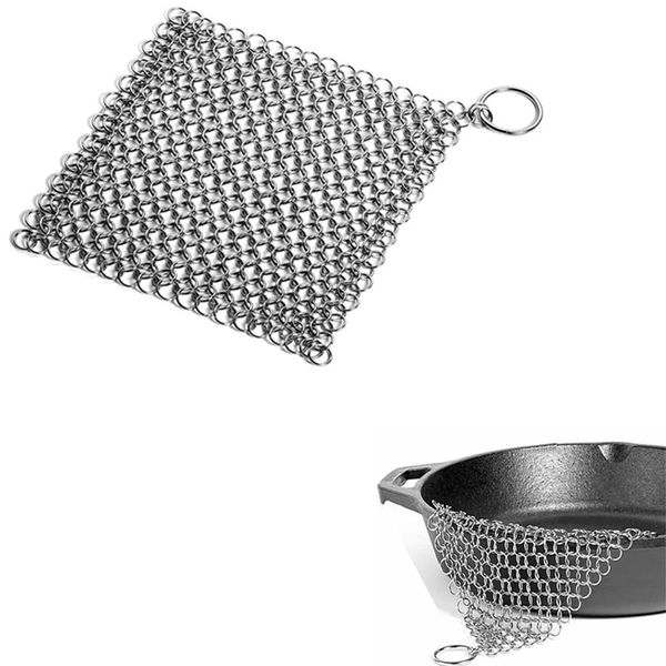 8 inch stainless steel cast iron cleaner scrubber 20*20cm kitchen cleaning brush for pans grills dutch ovens home household clean tool
8 inch stainless steel cast iron cleaner scrubber 20*20cm kitchen cleaning brush for pans grills dutch ovens home household clean tool