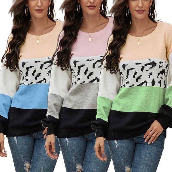 women's sweaters women winter autumn round neck knitted sweater casual long sleeve leopard color block wide stripes loose pullover, White;black
women's sweaters women winter autumn round neck knitted sweater casual long sleeve leopard color block wide stripes loose pullover, White;black