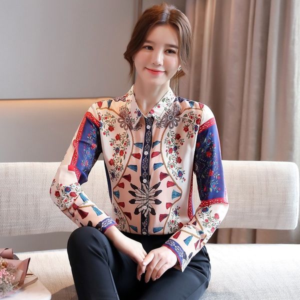 female autumn blouse releases floral female vintage shirt printing long sleeve 7zf6, Black
female autumn blouse releases floral female vintage shirt printing long sleeve 7zf6, Black
