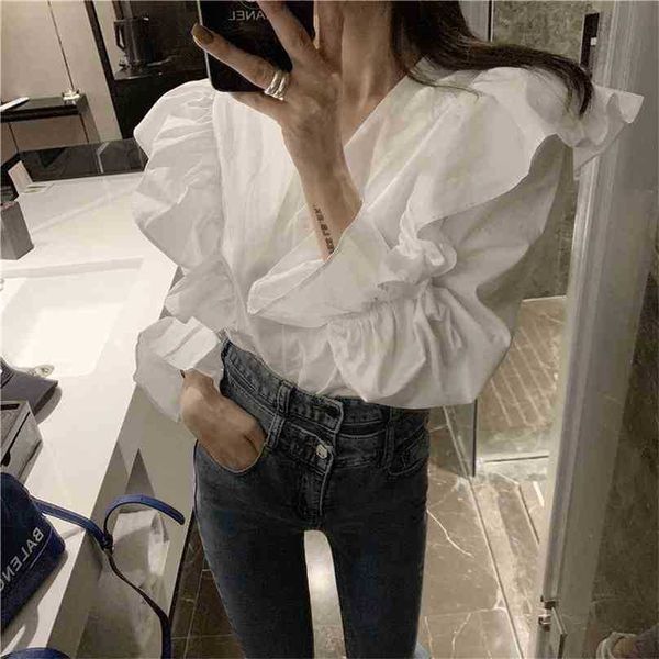 solid streetwear vintage chic fashion full sleeves v-neck high waist shirts all-match brief blouses 210525, White
solid streetwear vintage chic fashion full sleeves v-neck high waist shirts all-match brief blouses 210525, White