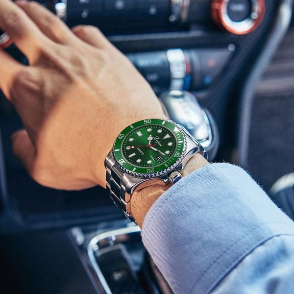 wristwatches luxury men's watch stainless steel waterproof clock male quartz calendar fashion sport green dial reloj hombr, Slivery;brown
wristwatches luxury men's watch stainless steel waterproof clock male quartz calendar fashion sport green dial reloj hombr, Slivery;brown