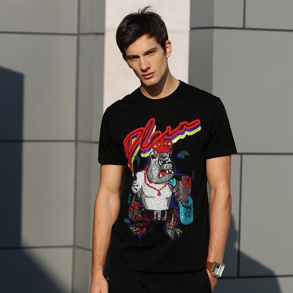 men's t-shirts alexplein tshirt men cartoon bear crystal rhinestones 100% cotton man clothing fashion 2021 summer shortsleeve o neck st, White;black
men's t-shirts alexplein tshirt men cartoon bear crystal rhinestones 100% cotton man clothing fashion 2021 summer shortsleeve o neck st, White;black