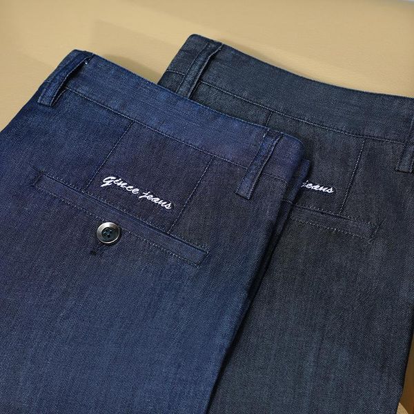 men's jeans summer real silk lyocell fabric classic stretch wide men loose straight pants high waist trousers male big size 40 42,5168, Blue
men's jeans summer real silk lyocell fabric classic stretch wide men loose straight pants high waist trousers male big size 40 42,5168, Blue