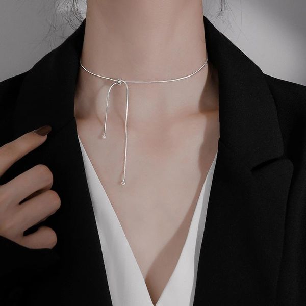 chains fashion simple snake bone chain adjustable pull necklace female minority design sense summer choker collar neck ornament, Silver
chains fashion simple snake bone chain adjustable pull necklace female minority design sense summer choker collar neck ornament, Silver