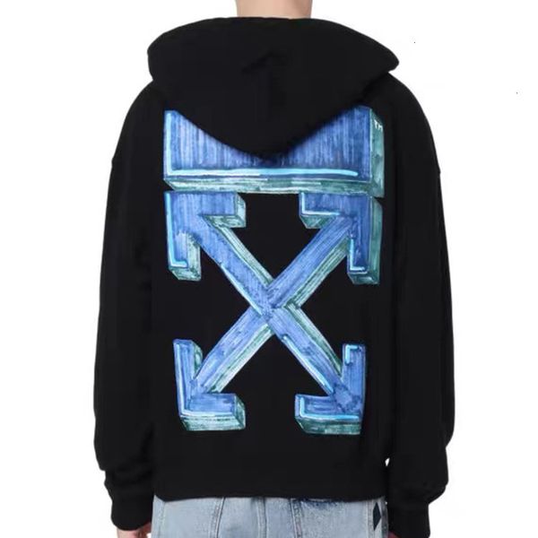 off blue crayon printed sweater hooded men's and women's hip hop loose fashion casual couple coat, Black
off blue crayon printed sweater hooded men's and women's hip hop loose fashion casual couple coat, Black