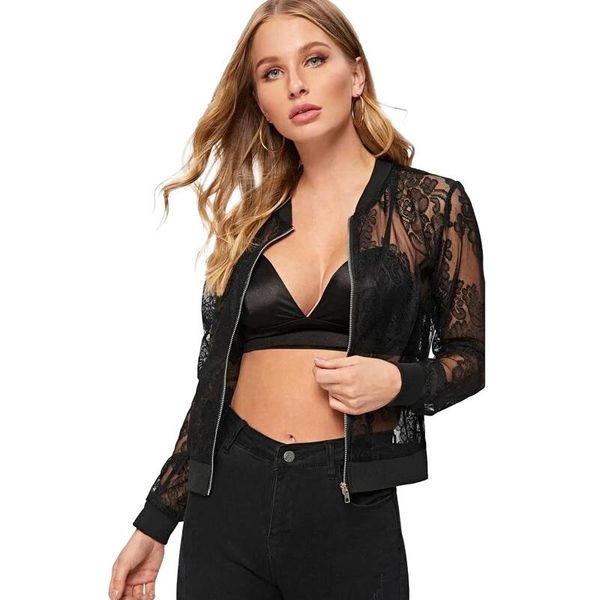 women's jackets thin lace foral jacket summer 2021 long sleeve zipper see through transparent coats womens outerwear solid white b, Black;brown
women's jackets thin lace foral jacket summer 2021 long sleeve zipper see through transparent coats womens outerwear solid white b, Black;brown
