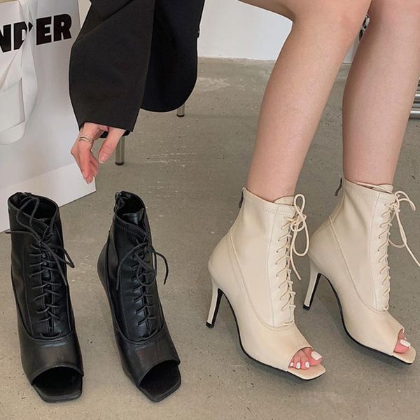 boots women peep toe british style 2021 spring autumn fashion female cross tied thin heels shoes ladies ankle short, Black
boots women peep toe british style 2021 spring autumn fashion female cross tied thin heels shoes ladies ankle short, Black