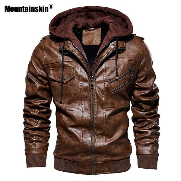 men's fur & faux hooded leather jacket autumn casual fashion high-quality motorcycle coat brand clothing, Black
men's fur & faux hooded leather jacket autumn casual fashion high-quality motorcycle coat brand clothing, Black