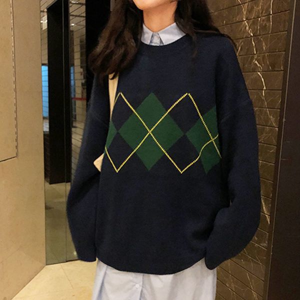 2021 new women winter vintage geometric pattern loose sweater fashion hit color knitted batwing pullover korean knitting jumpers 9x53, White;black
2021 new women winter vintage geometric pattern loose sweater fashion hit color knitted batwing pullover korean knitting jumpers 9x53, White;black
