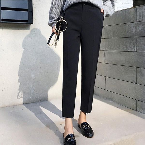 women's pants & capris spring autumn casual slim fit office lady fashion trousers black pencil for women, Black;white
women's pants & capris spring autumn casual slim fit office lady fashion trousers black pencil for women, Black;white