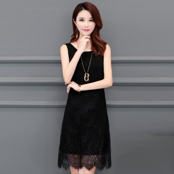 casual dresses lace dress women 2021 summer o-neck sleeveless solid color knee-length, Black;gray
casual dresses lace dress women 2021 summer o-neck sleeveless solid color knee-length, Black;gray