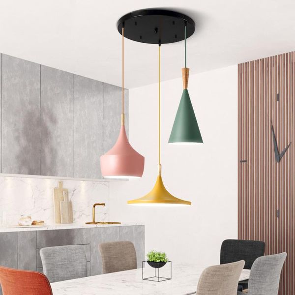 pendant lamps nordic lights for home lighting modern hanging lamp iron lampshade led bulb bedroom coffee kitchen light 90-260v e27
pendant lamps nordic lights for home lighting modern hanging lamp iron lampshade led bulb bedroom coffee kitchen light 90-260v e27