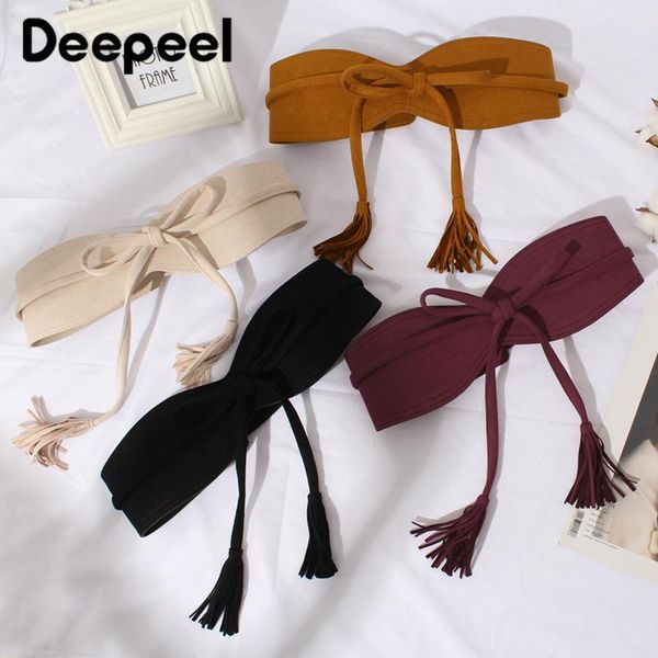 belts 2021 deepeel 1pc 11*65cm women's wide waist belt cummerbunds tassels bowknot decorative corset female fashion luxury cb805, Black;brown
belts 2021 deepeel 1pc 11*65cm women's wide waist belt cummerbunds tassels bowknot decorative corset female fashion luxury cb805, Black;brown
