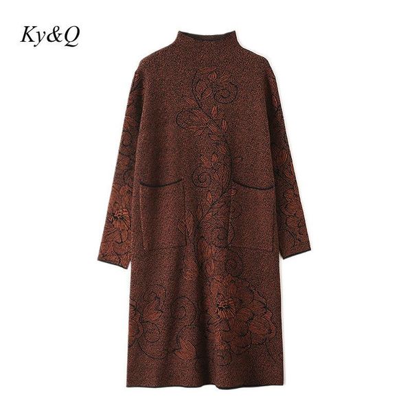 casual dresses vintage luxury floral embroidery women 2021 winter turtleneck sweater mid-length knitted loose oversized dress clothes, Black;gray
casual dresses vintage luxury floral embroidery women 2021 winter turtleneck sweater mid-length knitted loose oversized dress clothes, Black;gray