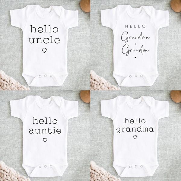 rompers hello uncle/auntie baby pregnancy anouncement bodysuit summer short sleeve jumpsuits boys girls romper clothes, Blue
rompers hello uncle/auntie baby pregnancy anouncement bodysuit summer short sleeve jumpsuits boys girls romper clothes, Blue