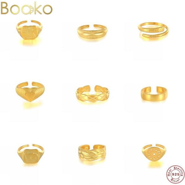 cluster rings boako 100% authentic 925 sterling silver for women luxury open adjustable finger female/fine jewelry gifts, Golden;silver
cluster rings boako 100% authentic 925 sterling silver for women luxury open adjustable finger female/fine jewelry gifts, Golden;silver