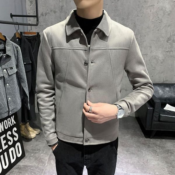 men's wool & blends 2021 autumn winter men thick coats turn-down collar male fashion blend jackets outerwear casual woolen trench b466, Black
men's wool & blends 2021 autumn winter men thick coats turn-down collar male fashion blend jackets outerwear casual woolen trench b466, Black