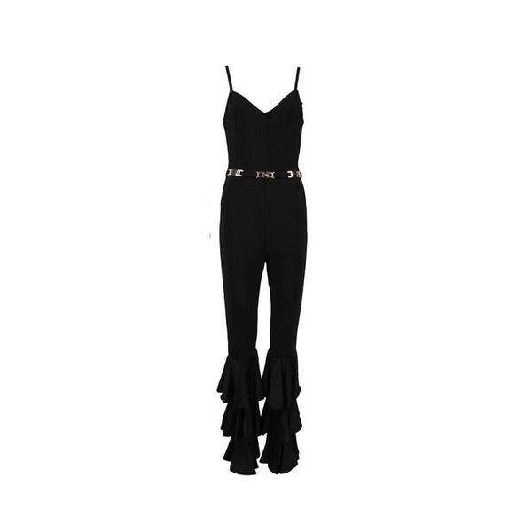 women's jumpsuits & rompers backless spaghetti strap v neck 2021 bandage fashion ruffles metal sashes summer sleeveless bodycon jumpsui, Black;white
women's jumpsuits & rompers backless spaghetti strap v neck 2021 bandage fashion ruffles metal sashes summer sleeveless bodycon jumpsui, Black;white