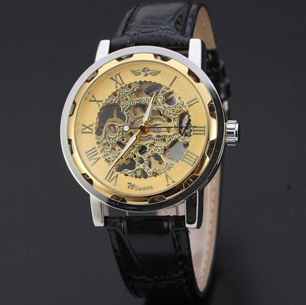 winner mechanical watch automatic movement watch leather belt men's casual fashion watch wn28, Slivery;brown
winner mechanical watch automatic movement watch leather belt men's casual fashion watch wn28, Slivery;brown
