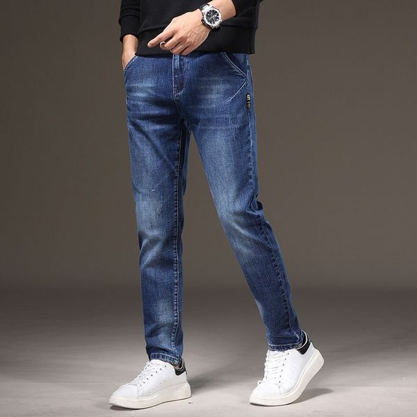 jeans men's slim small straight tide brand trend casual spring and autumn long pants, Blue
jeans men's slim small straight tide brand trend casual spring and autumn long pants, Blue
