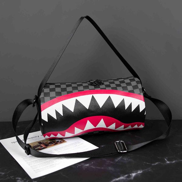 Briefcase 2021 Men's Cylinder Bag Personalized Shark Pattern Messenger Fashion Trend Single Shoulder Lightweight Batch, Black;red
Briefcase 2021 Men's Cylinder Bag Personalized Shark Pattern Messenger Fashion Trend Single Shoulder Lightweight Batch, Black;red