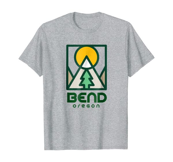 bend oregon mountain tshirt, White;black