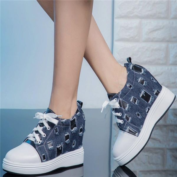 boots punk trainers women lace up genuine leather wedges high heel ankle female canavs round toe fashion sneakers casual shoes, Black
boots punk trainers women lace up genuine leather wedges high heel ankle female canavs round toe fashion sneakers casual shoes, Black