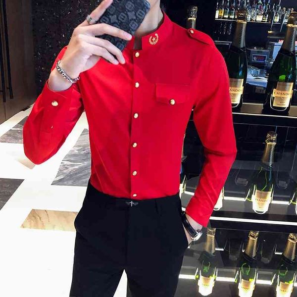 men's casual shirts autumn red black s-5xl mens shirt slim fit camisa social masculina men zmht, White;black
men's casual shirts autumn red black s-5xl mens shirt slim fit camisa social masculina men zmht, White;black