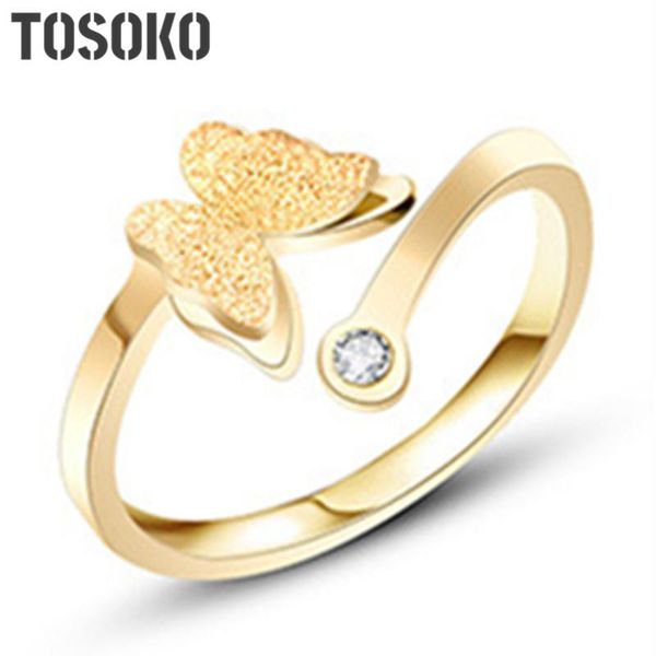 cluster rings tosoko stainless steel jewelry frosted butterfly with zircon opening ring elegant women's bsa020, Golden;silver
cluster rings tosoko stainless steel jewelry frosted butterfly with zircon opening ring elegant women's bsa020, Golden;silver