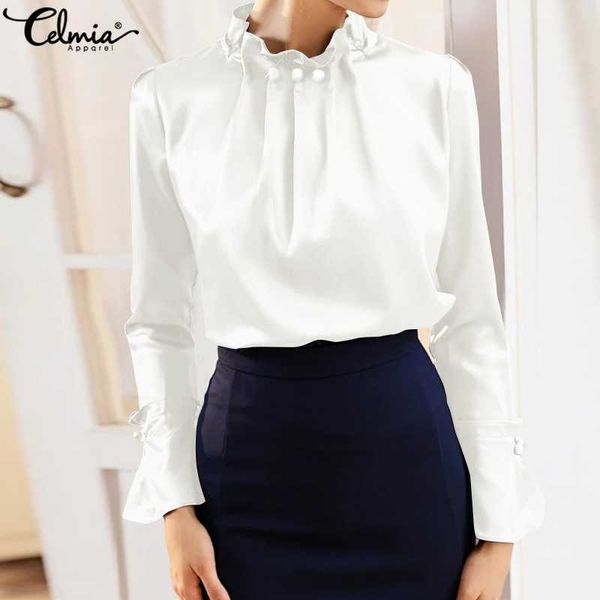 women's blouses & shirts fashion womens elegant satin office blusas celmia solid silk long flare sleeve blouse back zip shirt casual fe, White
women's blouses & shirts fashion womens elegant satin office blusas celmia solid silk long flare sleeve blouse back zip shirt casual fe, White